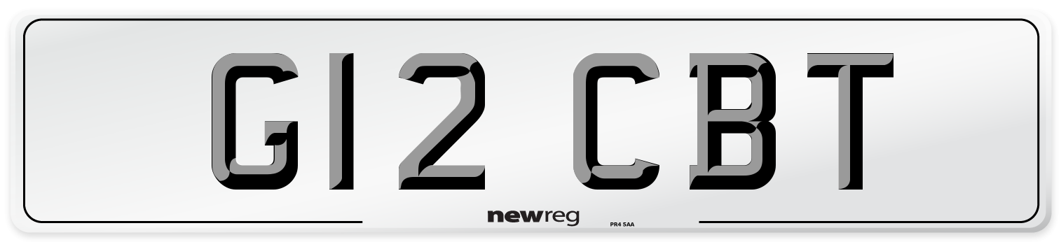 G12 CBT Number Plate from New Reg